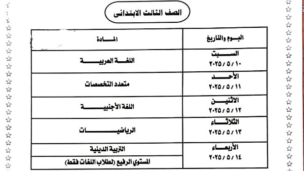 القرار بقى رسمي.. إعلان مواعيد امتحانات الفصل الدراسي الثاني 2025 للطلبة المصريين في الخارج 6 مواعيد امتحانات الفصل الدراسي الثاني 2025 للطلبة المصريين فى الخارج