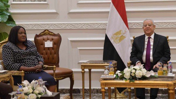 رئيس مجلس النواب خلال لقاءه مع النائبة الأولى لرئيس الجمعية الوطنية في زامبيا