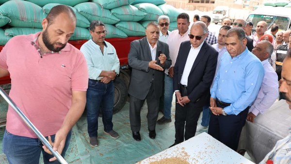 محافظ المنيا يتابع أعمال توريد القمح 
