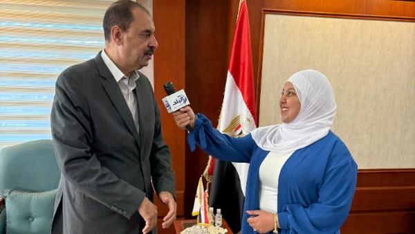 أنغام الجنايني مديرة صدى البلد بسوهاج واللواء عبدالفتاح سراج محافظ سوهاج