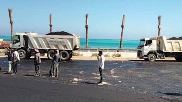 رصف  وتطوير كورنيش مرسي مطروح 