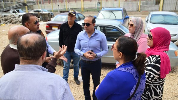 رئيس مدينة بورفؤاد يتابع مستجدات العمل في انشاء ساحة انتظار السيارات