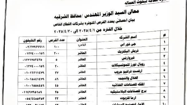 الأشموني: وفرنا 1245 فرصة عمل داخل 18 مصنعا وشركة بالشرقية