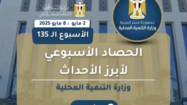 الحصاد الأسبوع لوزارة التنمية المحلية 