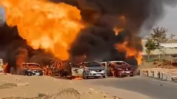 حريق طريق الواحات 