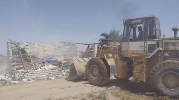إزالة التعديات على مساحة 507 أفدنة بمدينتي بنى سويف والفشن الجديدتين