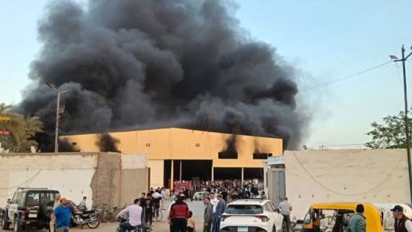 حريق نشب داخل محطة بطاطس