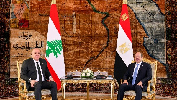   الرئيس عبد الفتاح السيسي مع رئيس الجمهورية اللبنانية 