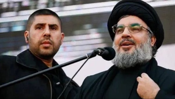 حسن نصر الله ومرافقه حسين خليل 