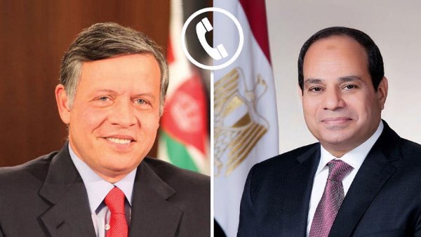 الرئيس السيسي يتلقى اتصالا هاتفيا من العاهل الأردني بمناسبة عيد الأضحى المبارك