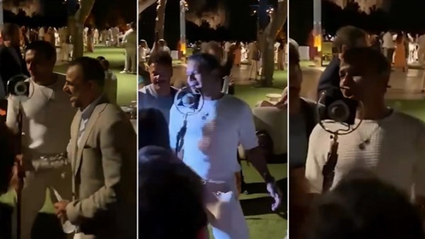  آسر ياسين يغني باليوناني وزوجته ترقص على أنغامه في زفاف أمينة خليل 