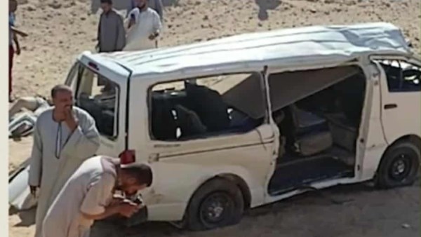حادث انقلاب ميكروباص 