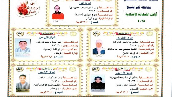 أوائل الشهادة الإعدادية 