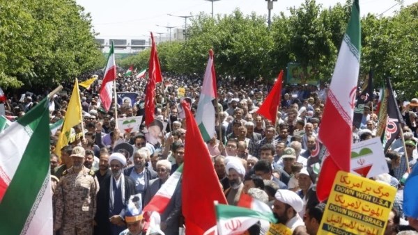 جانب من المظاهرات الإيرانية