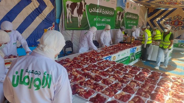 توزيع لحوم