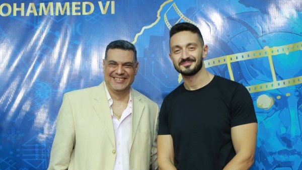 يوسف عثمان والمخرج كريم مكرم في مهرجان خريبكة الدولي للسينما الأفريقية