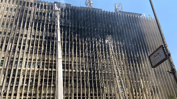 سنترال رمسيس بعد إخماد النيران