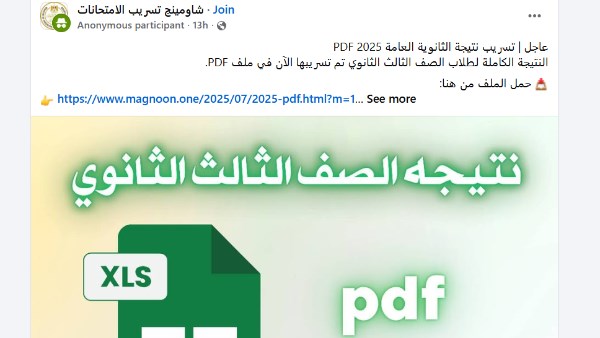 شائعات تسريب نتيجة الثانوية العامة 2025 PDF