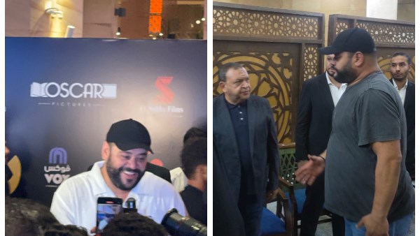 محمد ممدوح من عزاء شقيق خالد جلال للعرض الخاص لفيلم 
