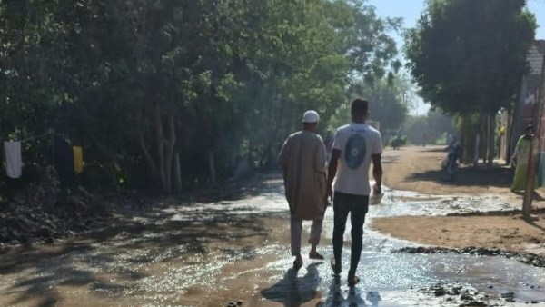 انفجار خط مياه في المنوفية 