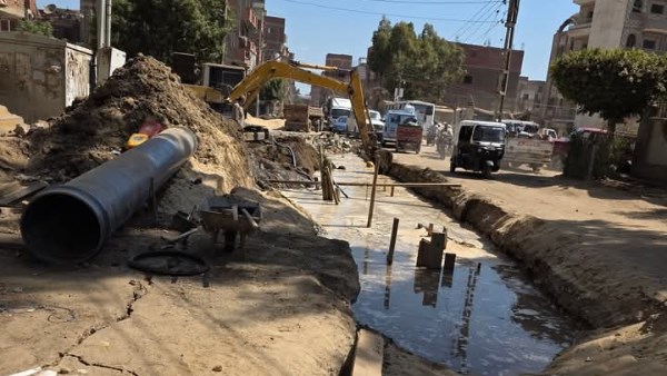 كسر في خط المياه بالمنوفية 