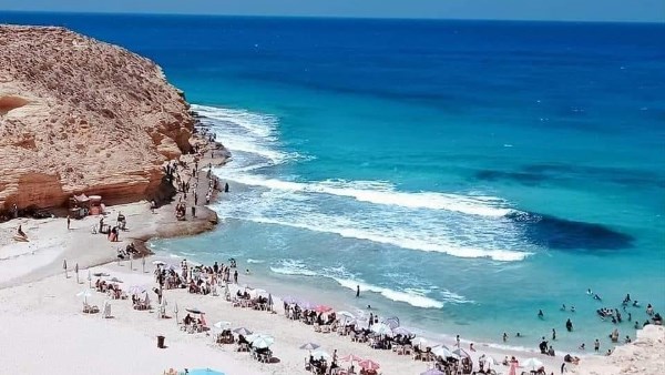 ارتفاع الامواج بشواطئ مطروح 