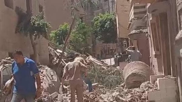 انهيار مأذنة مسجد عمرو بن العاص بسمنود 