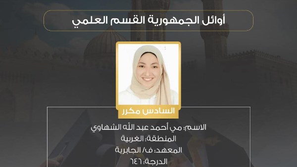 موبايل ولاب هدية.. مي الشهاوي السادسة على الثانوية الأزهرية: 