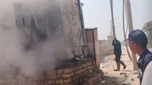 حريق محول كهرباء الصف 