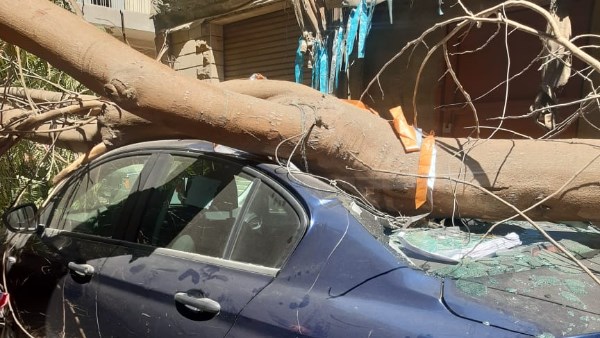 السيارة المتضررة