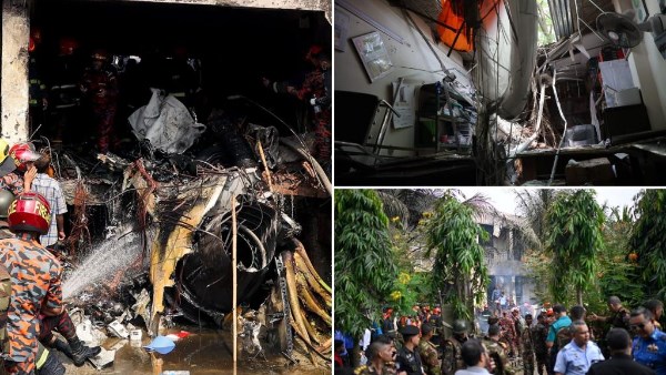 مصرع 19 شخصا في تحطم طائرة عسكرية فوق مدرسة ببنجلاديش| شاهد