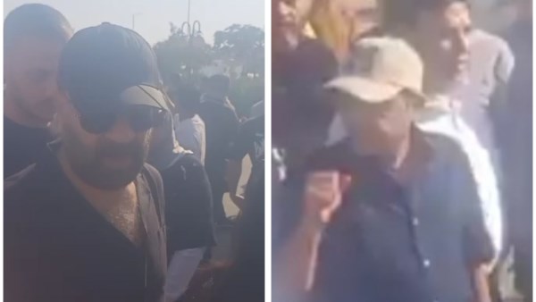 محمد هنيدي ومحمد سعد من جنازة سامح عبدالعزيز 
