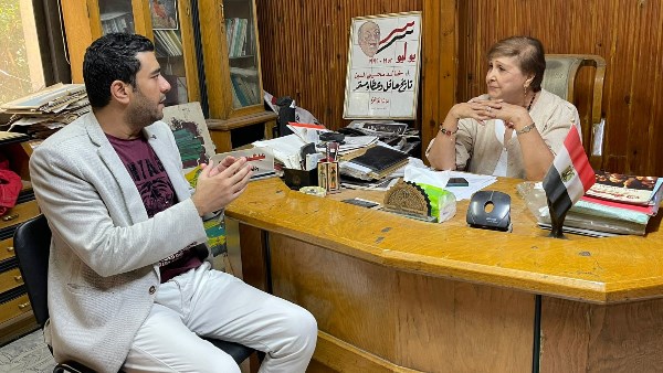 حوار معتز الخصوصي مع الكاتبة الصحفية أمينة النقاش ، عضو مجلس الشيوخ عن حزب التجمع