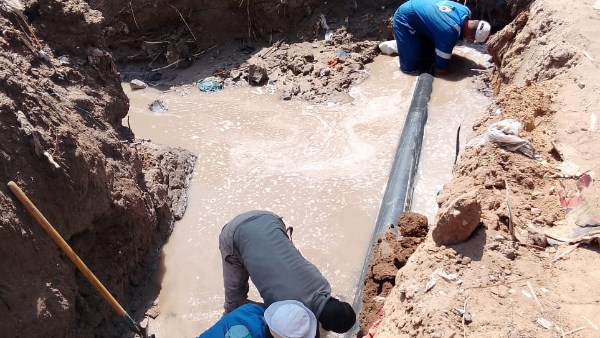 مياه القناة : الانتهاء من اصلاح الكسور المفاجئة وأعادة تشغيل الخدمة