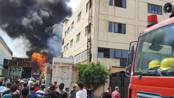 حريق بمصنع