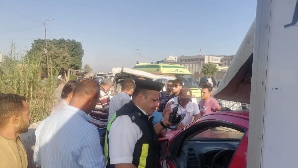 حادث تصادم سيارات بالغربية 