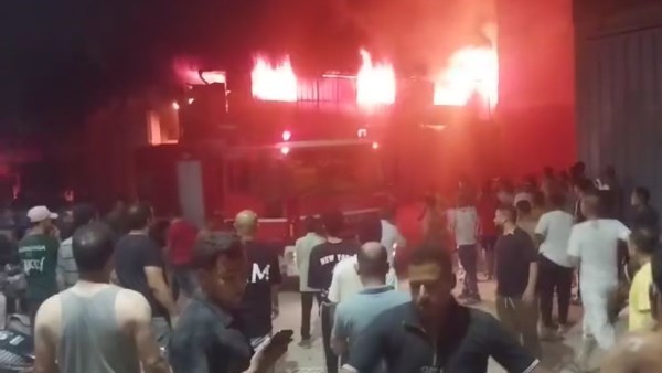 حريق مصنع أحذية بالمرج