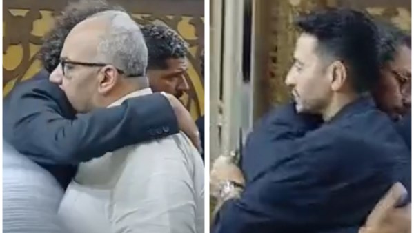 حمادة هلال وبيومي فؤاد من عزاء تيمور تيمور 