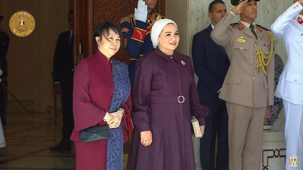 انتصار السيسي خلال الاستقبال
