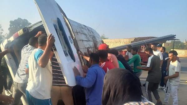 انقلاب ميكروباص في المنوفية 