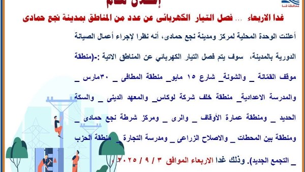 بيان الوحدة المحلية لمركز ومدينة نجع حمادى 