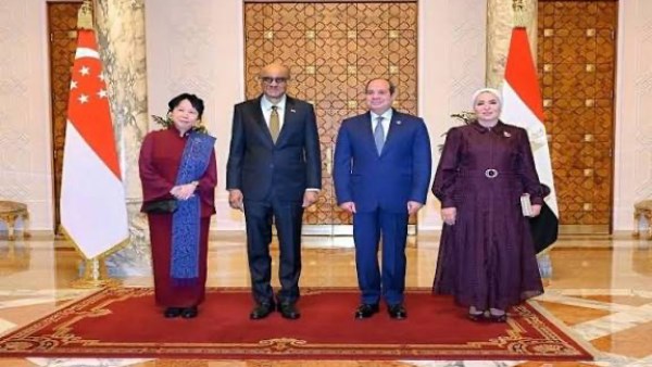 الرئيس عبدالفتاح السيسي والرئيس ثارمان شانموجاراتنام رئيس جمهورية سنغافورة
