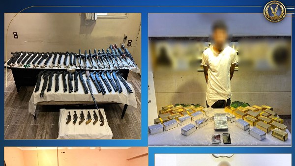 أحد المتهمين وجزء من المضبوطات 