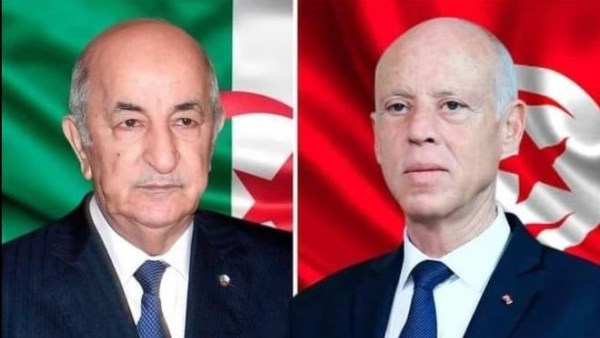 الرئيس التونسي قيس سعيد، مع نظيره الجزائري الرئيس عبد المجيد تبون