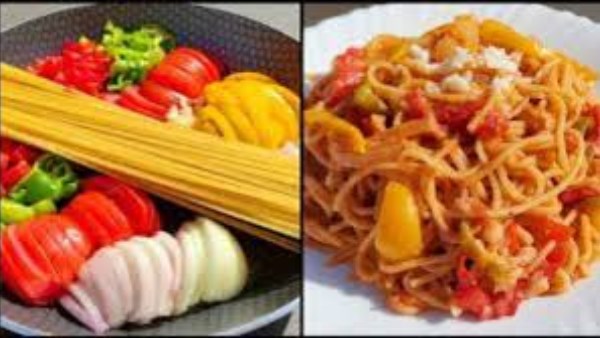 طريقة عمل مكرونة الطاسة الواحدة بدون سلق