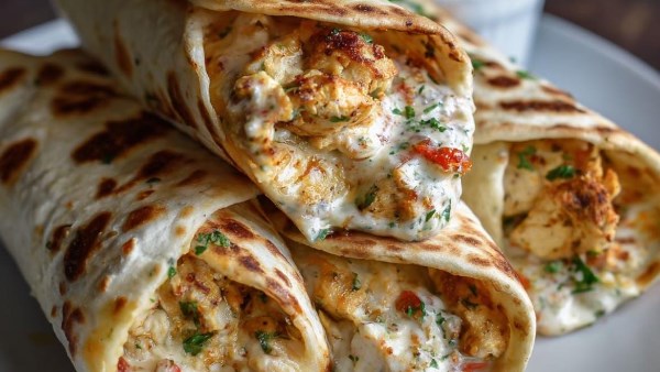 طريقة تحضير تورتيلا شاورما دجاج مع ثومية 