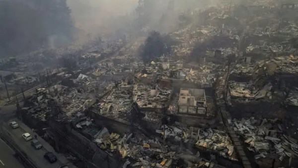 حرائق الغابات في جنوب تشيلي