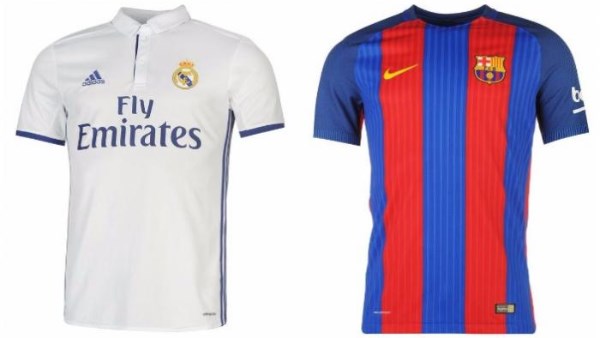 تيشيرتات الريال وبرشلونة