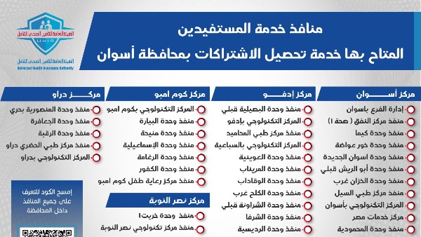 منظومة التأمين الصحى الشامل بأسوان