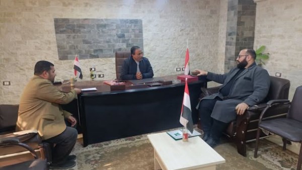 رئيس مدينة النجيلة خلال استقبال وفد مصر الخير 